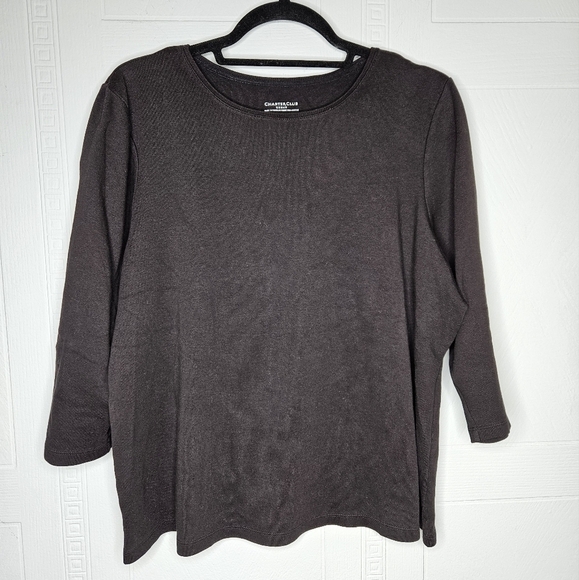 Charter Club Woman Pima Cottin Luxury Crewneck Pullover Long Sleeve T 1X Plus - Picture 1 of 10